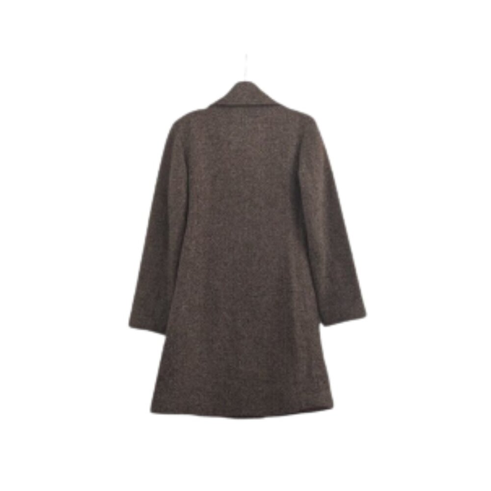 GUESS Brown Wool Blend Bouclé Tweed Coat A-Line Button Front Jacket Size M - Picture 3 of 7